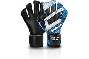‎GRIPMODE GRIPMODE Junior Blue Torwarthandschuhe für Kinder mit Fingersave I Torhüter Handschuhe mit einzeln entnehmbarem Fingerschutz I Fußball-Torwarthandschuhe mit Belag aus Latex für Guten Grip I Größe 4-6