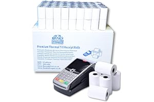 DOUBLE DRAGON 20 rolek termicznych kart kredytowych 57 x 40 mm PDQ rolki papieru termicznego, paragon, do terminali PDQ POS EPOS EFTPOS, Barclaycard Verifone Ingenico Move Sagem Spire Pax Worldpay