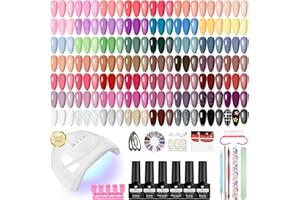 ‎VANREESA VANREESA Gel Nagellack Set, 55 Farben U V Gel Nagellack Kit mit 48W U V/ LED Nagellampe Braun Lila Blau Grün Nägel Starterset Maniküre Starter Set Gelnägel Selber Kit Geschenk für Frauen