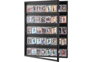 VEVOR 35 graderat sportkortsvisningsfodral, 61,7 x 77,5 x 5,3 cm, baseball fotboll basket hockey samlarkortram med 98 % UV-sk