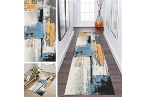 ZDYHMRJ Dywan, chodnik do przedpokoju, szary, niebieski, antypoślizgowe, dywany do korytarza, do kuchni, nowoczesny salon, bieżnik, dywan, zmywalny dywan, bardzo długi, nadaje się do sypialni, szerokość 40 cm/50 cm/60 cm/70 cm/80 cm/90 cm/100 cm