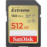 SanDisk Extreme SDXC UHS-I hafıza kartı 512 GB (V30, 180 MB/s aktarım, U3, 4K UHD videolar, SanDisk QuickFlow teknolojisi, su