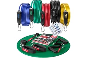 ‎BEMAXX Resistance Bands Widerstandsband Set mit Trainings-eBook - Expander Tubes Bänder Band Fitnessbänder - Widerstandsbandset: 5 Widerstandsbänder, Griffe, Türanker, Fußschlaufen | Fitnessband Fitness