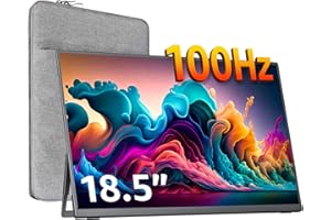 cocopar 18,5 Zoll tragbarer Monitor - 1080P 100Hz 120% sRGB Gaming Monitor USB-C HDMI Großer tragbarer Bildschirm für Laptop MacBook Surface PC Xbox PS4/5 Reisemonitor mit Kickstand VESA-Lautsprecher…
