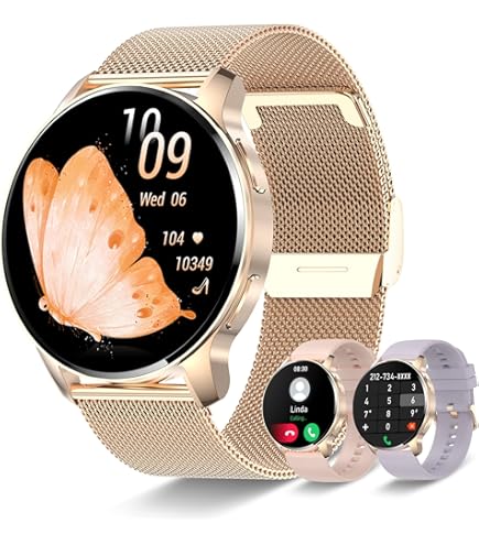 HASAKEI Smartwatch voor dames met oproepen beantwoorden of oproepen beantwoorden, 1,39 inch HD smartwatch, vrouwelijke fysiologie, 120 sport, smartwatch digitale hartslagmeter, SpO2/slaap Android iOS