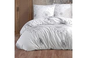 ‎BUYMAX Buymax® Bed Linen, 135 x 200 cm, 100% Cotton, 2-Piece Bed Linen Set, Duvet Cover, with 1 Pillowcase, 80 x 80 cm, Oeko-Tex, Renforcé, with Zip