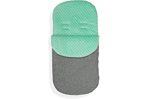 OLO BABY Universal Baby Stroller cosytoes Liner Buggy Dimple Fleece Footmuff Grey Melange (sea Green)