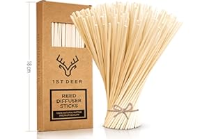1st Deer Bastoncini per diffusore (18 cm x 3 mm) - Set da 100 pezzi di Bastoncini in Legno di Rattan Naturale per Diffusori di Olio Essenziale, Aromaterapia, Fragranze Spa e Ambienti Profumati