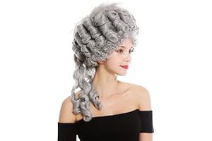 WIG ME UP - 91029-ZA68E Perücke Damen Karneval Fasching Historisch Barock Adel grau Marie Antoinette Pompadour Turmfrisur Beehive 50 cm