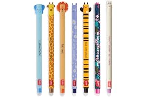 ENOLE Legami Erasable Pens Bundle - Set of 7 Legami Erasable Gel Pens, Rub Out Cute Kawaii Pens (Cute)