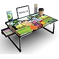 PRIVILON Global Private Limited Foldable Wooden Mini Laptop Table for Bed, Study Table with Drawer, Tablet/Mobile Holder for Kids & Adults->> (BHIM Krishna COTTED)