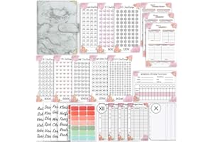 WORIDAREX A6 Budget Planner Deutsch, Bugetplaner Startset mit 8 Sparchallenges, Budget Binder mit 4 Bargeldübersicht, 12 Budgetblätter, Finanzplaner Haushaltsbuch, Geld Organizer,Sparen mit Umschlagmethode