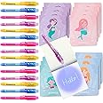 BONNYCO Invisible Ink Pen and Notebook, Pack 16 Mermaid Party Bags Filler & Pinata Toys | Mermaid Birthday Decorations | Stocking Fillers for Kids Birthday | School Prizes & Gifts for Children