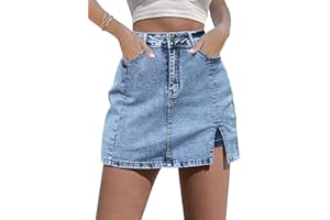 luvamia Women's Denim Shorts High Waisted Mini Skirts Stretchy Casual Jean Skorts
