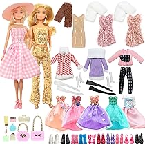 Lot De 58 Vêtements Et Accessoires Pour Poupée De 29,2 Cm, 2 Robes De Princesse, 3 Robes Tendance, 3 Hauts, 3 Pantalons, 1 Jupe, 3 Maillots De Bain, 6