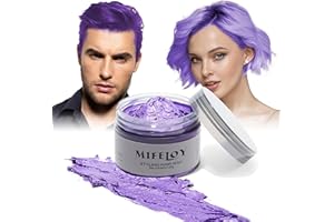 MIFELOY Colorant capillaire colorant temporaire 4,23 oz crème instantanée crème capillaire naturelle cire coiffante pour hommes fête Cosplay halloween hair wax (Violet)