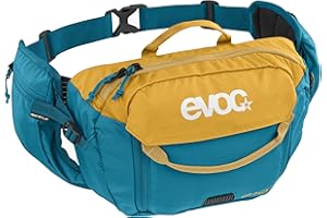 Saszetka biodrowa EVOC HIP PACK 3l (pojemność 3l, AIRFLOW CONTACT SYSTEM, regulowany pas biodrowy, system VENTI FLAP), Clay Yellow/Ocean