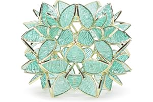 ValueLights | Aqua Easy Fit Glass Flower Pendant Ceiling/Table Lampshade | Lamp Shades, Home Décor & Improvement Essential | 210mm Shade Width