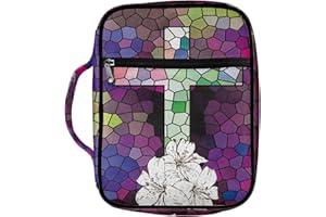 Dajingkj Copertine per bibbia per donne e uomini, custodia per bibbia di grandi dimensioni con tasche con tracolla con cerniera per libri biblici organizer per il trasporto borsa da chiesa tote