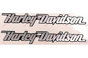 ADESIVI COMPULSIVITRANHUY Stemma logo decal HARLEY DAVIDSON, coppia adesivi resinati, SILVER, effetto 3D. Per SERBATOIO o CASCO.