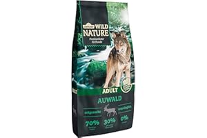 Dehner Wild Nature Hundefutter Auwald, Trockenfutter getreidefrei / zuckerfrei, für ausgewachsene Hunde, Geflügel / Wild, 12 kg