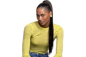 CAISHA 65cm Haarteil Mit Kordelverschluss Langhaar Zopf Pferdeschwanz Haarverlängerung Glatt Schwarzbraun PH603