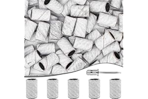 METEOROCK Fasce Abrasive Grana 240 Per Unghie 100pz, Cilindri Abrasivi Fresa Unghie Extra Fini per Lucidare Le Unghie Naturali, Levigatrice per Ughie per Manicure E Pedicure, Banda Abrasive Zebrate per Unghie
