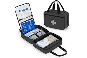 CURMIO Bolsa de Primeros Auxilios, Botiquín de Emergencia para Senderismo, Acampada, Coche, Viajes, Hogar y Exteriores, Negro