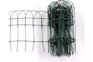 Easipet PVC Garden Border Fence 10 Metre x 400mm Green Decorative Lawn Edging