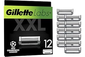 GilletteLabs Avec Barre Exfoliante, 8+4 gratuites Recharges De Lames, Compatibles Avec Le Rasoir Avec Barre Exfoliante Et Le Rasoir Chauffant, Pour Homme, De Gillette