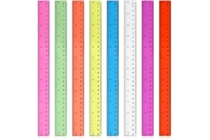 30 cm Lineal,Ymapinc 8 Stück 8 Farben Lineal Set Kunststoff Lineal 30 cm Grundschule Transparentes Ruler 12 Inch Lineal für Schulbedarf Büro Zuhause Zoll und Metrisches