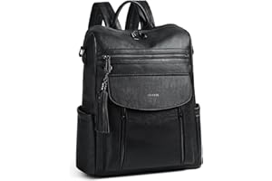 Shrrie Sac à dos en cuir pour femme, 15,6in sac à dos ordinateur portable élégant.Sac à jour professionnel résistant à l'eau，Idéal pour le travail, le tourisme, l'école