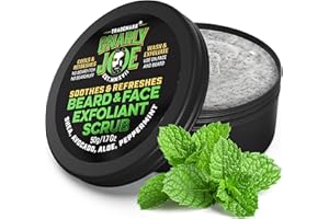 TRADEMARK GNARLY JOE EST.MMXVII Gnarly Joe Face & Beard Exfoliator Scrub for Men - 50g Natural Peppermint Face Wash - Dual Action Beard Exfoliator & Mens Facial Scrub for Dry, Itchy Skin & Beard Dandruff - Made in UK