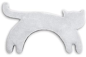 CUSCINO RISCALDABILE Leschi per la pancia e la schiena/Per collo, cervicale e coliche dei neonati/Per microonde, con semi di grano/Minina la gatta, grigio nero