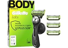 GilletteLabs Body + Intimate Razor with Magnetic Shower Hanger, Anti-ingrown Bar, Anti-irritation Bar, 1 Ergonomic Razor Handle with Easy Reach Shower Grip, 1 Cartridges