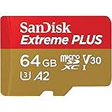 SanDisk Extreme Plus Scheda di Memoria microSDXC da 64 GB e Adattatore SD con App Performance A2 e Rescue Pro Deluxe…