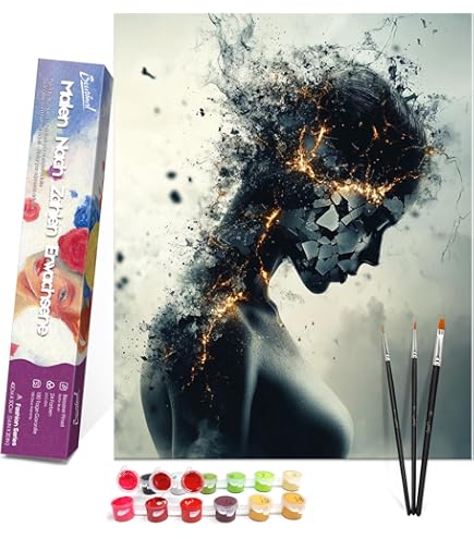 Ideyka Malen Nach Zahlen Set 'Gemütliche Hütte' 40x50 Cm Mit Holzrahmen - Kreativset Für Erwachsene