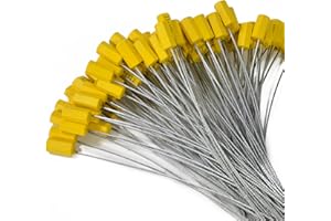 Lzbignun 50pcs Pull-Tite Steel Wire Cable Ties Anti-Tamper Security Tags Numbered Trailer Seals (Yellow)
