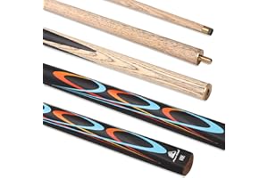 PowerGlide Snooker Pool or Billiard Cue | Vibe | Ash Shaft with Hardwood Butt | 10mm Tip | 2 Piece with Brass Joint | Full Size 57" | Assorted Weights 18oz and 19oz | Cue Only or with Soft Case
