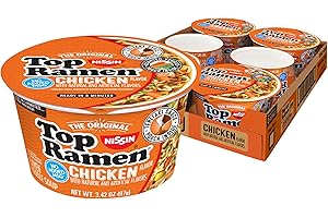 Nissin Top Ramen Bowl sopa de fideos ramen, pollo, 3.4 onzas (paquete de 6)