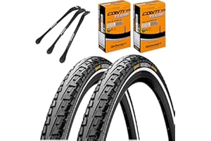 ‎MSZWEIRAD 2er Set Continental Fahrradreifen Ride Tour Reflex 26 oder 28 Zoll, Verschiedene Breiten (ETRTO von 37/42/47 bis 559-622) auswählbar mit Schläuchen + 3 MSZweirad Metall Reifenheber