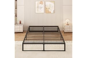 Yicensen Struttura Letto Matrimoniale 120x190 cm, Struttura Letto in Metallo, Supporto Solido, Facile da Montare, Design Silenzioso, Stile Moderno e Minimalista, Altezza 36 cm, Nero