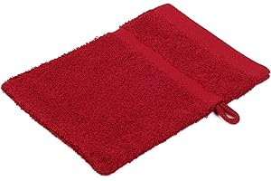 Gözze - Gant de Toilette, Lot de 4, Doux et absorbant, 100% Coton, 16 x 21 cm - Bordeaux