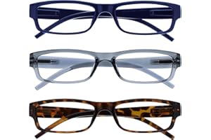 OPULIZE The Reading Glasses Company La Compañía Gafas De Lectura Azul Gris Marrón Ligero Cómodo Lectores Valor Pack 3 Hombres Mujeres RRR32-372 +2,00