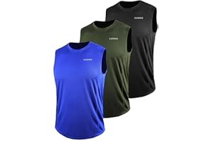 Cadmus Men's 3 Pack Running Tank Tops Breathable Workout Sleeveless Gym Fitness Vests Quick Dry Training Bodybuilding T-Shirts