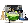 TEANAGOO 7-Piece Matcha Set - Kit With Bowl, Bamboo Whisk (Chasen), Scoop (Chashaku), Whisk Holder, Clear Glass - N29