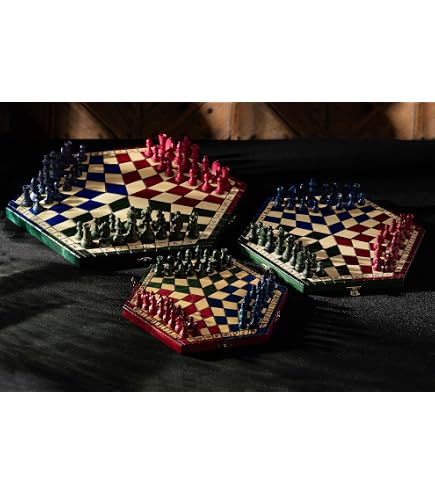 Jeu d'Echecs a Trois Joueurs en Bois