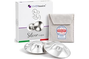 COVERbasics Silver Bröstvårtsskydd för Amning (Regular) | Skydd för känsliga bröstvårtor före och efter förlossning, silver nursing cups, dermatologiskt testad medicinteknisk produkt