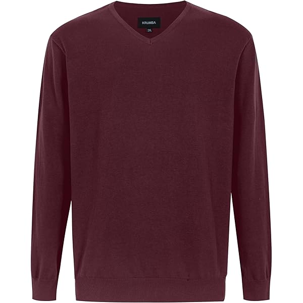 riverso RIVEmil Men's Basic Knit Pullover V-Neck Organic Cotton 100% Cotton Fine Knit Regular Plain Black, Grey, Red, Blue, Navy Brown, S, M, L, XL, XXL, 3XL, 4XL, 5XL, Brown (21000), XXL