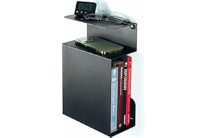 Etterr | Pacco da 2 Comodini Camera da Letto | 100% Acciaio | Prodotto in Europa | Comodini Sospesi | Piccolo e Nero